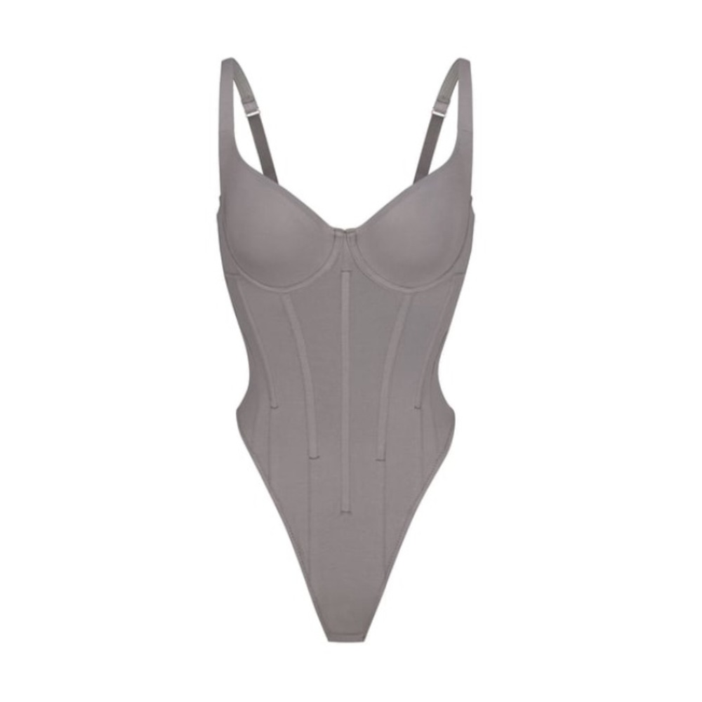 Skims Cotton Corset Bodysuit